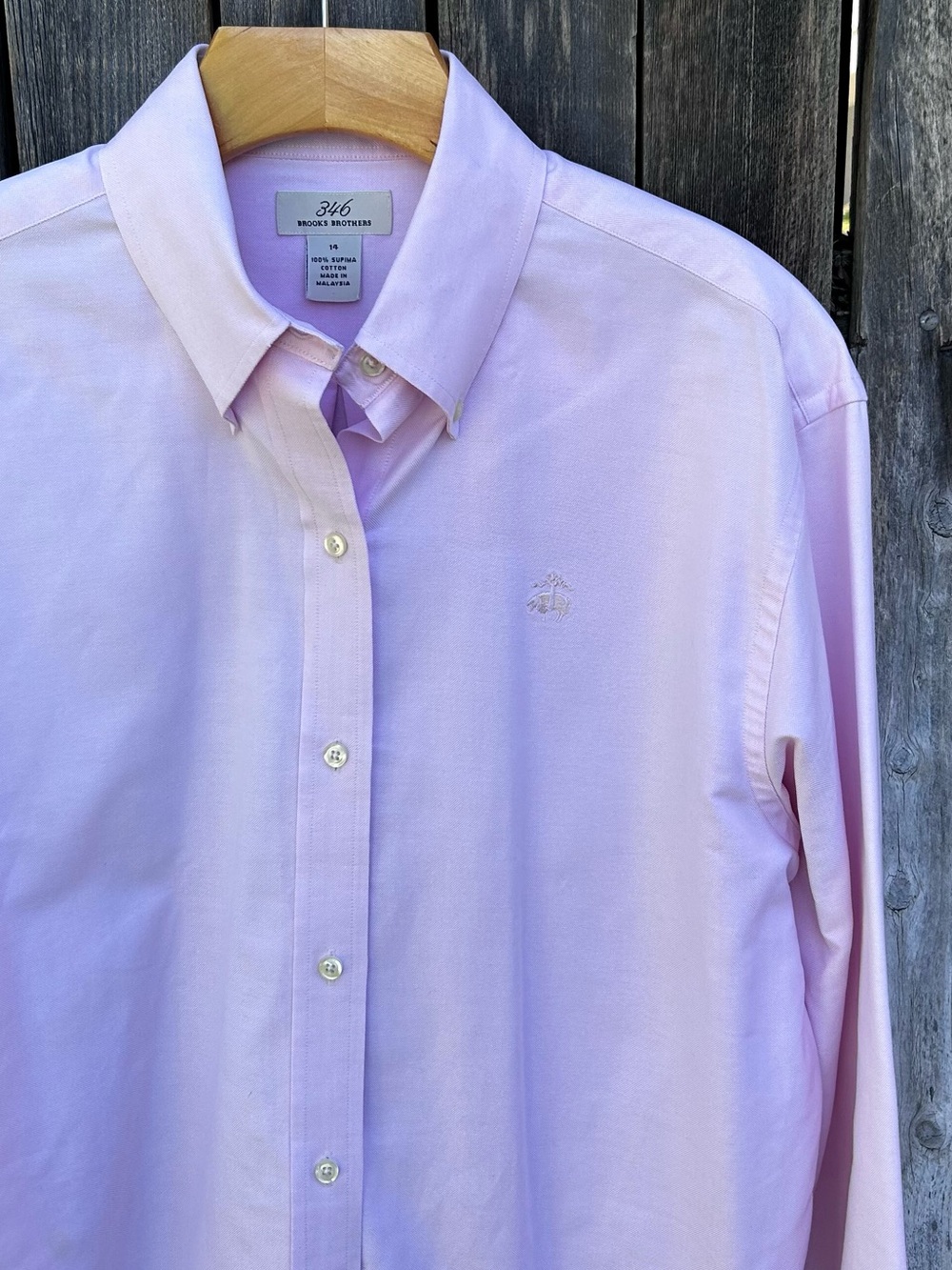 Brooks Brothers Classic Fit Supima Cotton Oxford Shirt Pink 14 - Picture 4 of 15